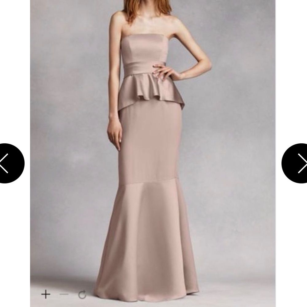 Vera wang strapless peplum dress